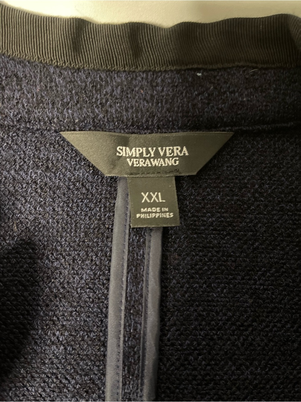 Simply Vera - Vera Wang Navy Open-Front Knit Sweater - Picture 3 of 15